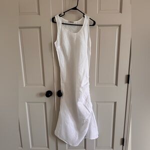 Valentina Naldi 100% linen white asymmetrical dress S